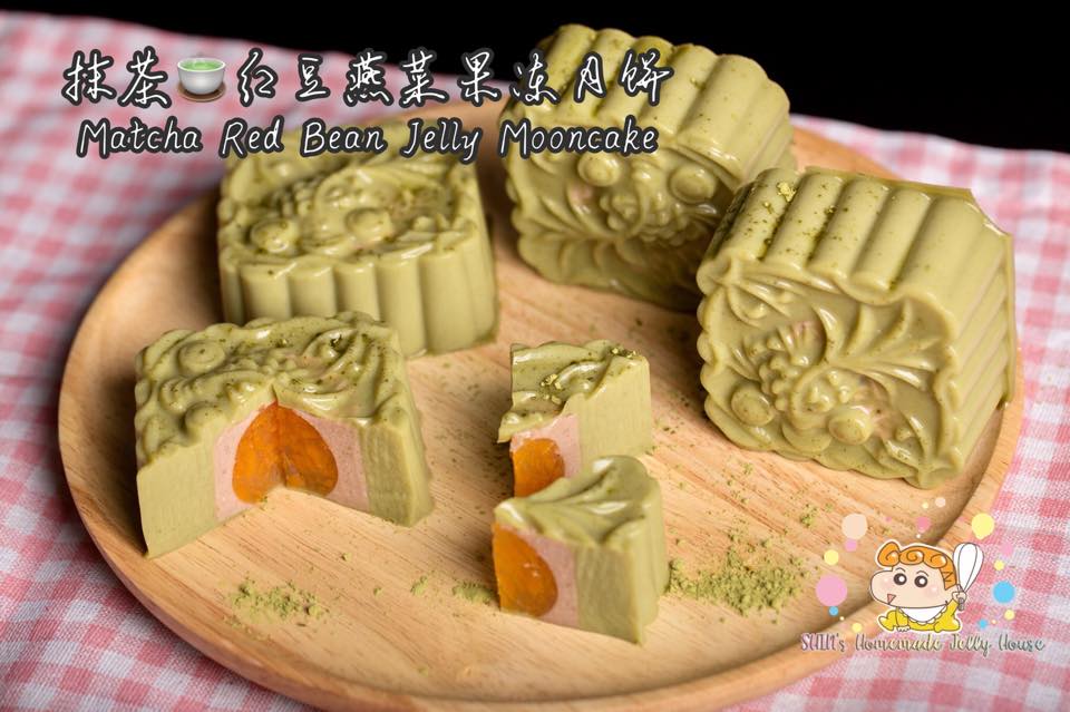 抹茶红豆燕菜月饼  抹茶红豆燕菜月饼